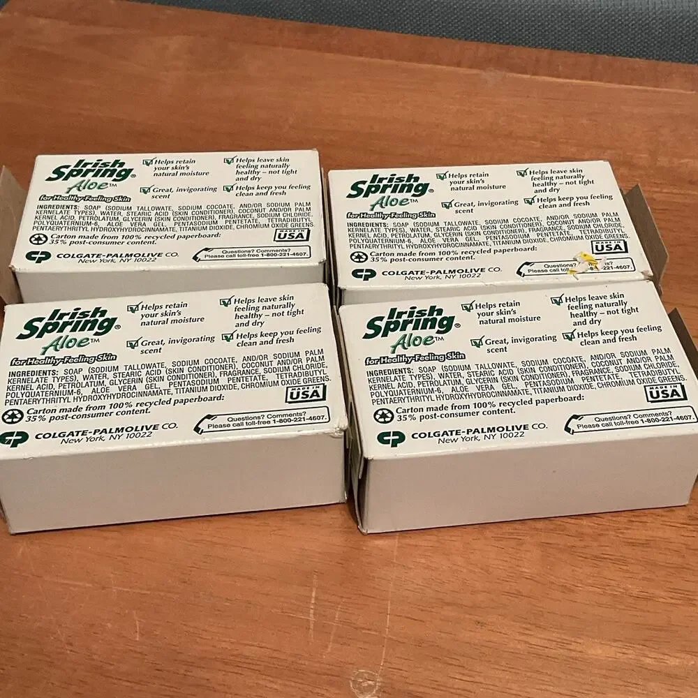Irish Spring Deodorant Soap Aloe Vintage 4.5oz LOT OF 4